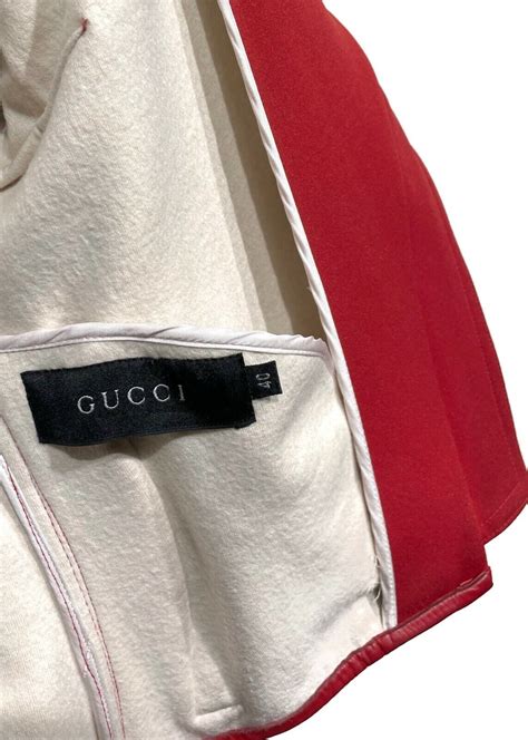 Vintage 2000 Gucci Tom Ford Red Asymmetrical Zip Closure Jacket